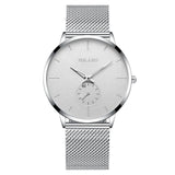 New Men Watches Fashion Minimalism Brand Quartz Casual Casual Stainless Steel Mesh Strap Ultra Thin Business WristWatch