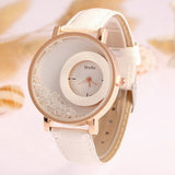 New Top Luxury Brand Leather Quartz Watch Women Ladies Fashion Bracelet Rhinestone Wristwatches Clock female relogio feminino