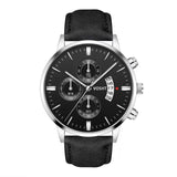 Relogio Masculino Analog Date Watches Men Fashion Sport Stainless Steel Case Leather Band Watch Quartz Business Wristwatch Male