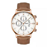 Relogio Masculino Analog Date Watches Men Fashion Sport Stainless Steel Case Leather Band Watch Quartz Business Wristwatch Male