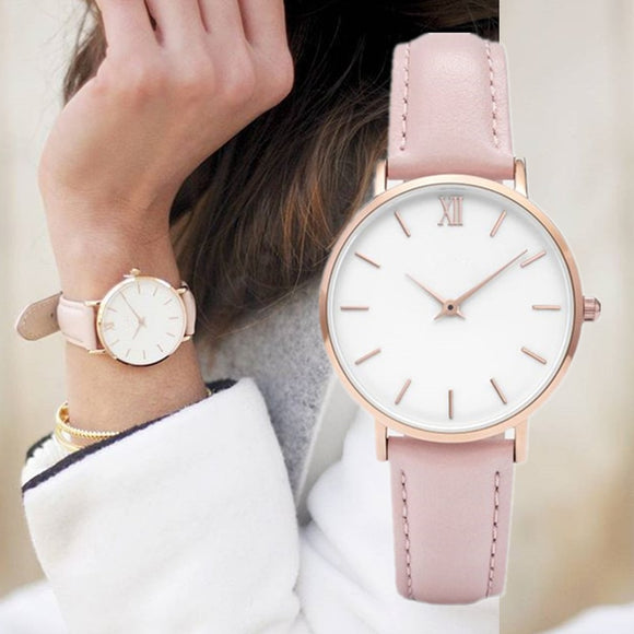 New Fashion Simple Women Watches Casual Ladies Leather Quartz Watch Watch Woman Clocks Vrouwen Zegarek Damski watch-watch