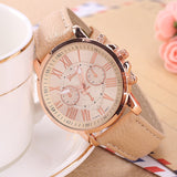 Geneva Watch Women Watches Reloj Mujer Dropship 2019 Casual Roman Numerals PU Leather Mechanical Clock