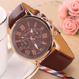 Geneva Watch Women Watches Reloj Mujer Dropship 2019 Casual Roman Numerals PU Leather Mechanical Clock