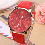 Geneva Watch Women Watches Reloj Mujer Dropship 2019 Casual Roman Numerals PU Leather Mechanical Clock