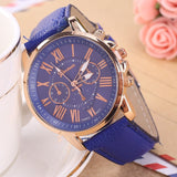 Geneva Watch Women Watches Reloj Mujer Dropship 2019 Casual Roman Numerals PU Leather Mechanical Clock