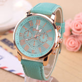 Geneva Watch Women Watches Reloj Mujer Dropship 2019 Casual Roman Numerals PU Leather Mechanical Clock