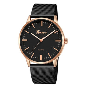 Fashion Casual watches Womens Men Classic Quartz Stainless Steel Wrist Watch Bracelet Watches Black White Dial Case 2019