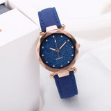 Casual Women Romantic Starry Sky Wrist Watch Reloj Mujer Leather Rhinestone Designer Ladies Clock Simple Dress Gfit Montre Femme