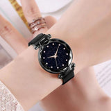 Women Fashion Rhinestone Starry Dial Magnetic Stainless Steel Strap Analog Quartz Watch Sky Luxury Ladies zegarek damski luxury