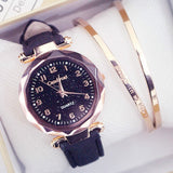 Women Fashion Watches Cheap Starry Sky Ladies Bracelet Watch Casual Leather Quartz Wristwatches Clock Relogio Feminino D7