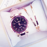 Women Fashion Watches Cheap Starry Sky Ladies Bracelet Watch Casual Leather Quartz Wristwatches Clock Relogio Feminino D7