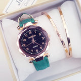 Women Fashion Watches Cheap Starry Sky Ladies Bracelet Watch Casual Leather Quartz Wristwatches Clock Relogio Feminino D7