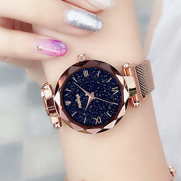 reloj mujer Luxury Women Watches Starry Sky Female Magnetic Clock Quartz Wristwatch Fashion Ladies Wrist Watch relogio feminino