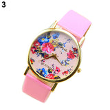 Fashion Watch Women Fashion Faux Leather Band Rose Flower Dial Wristwatch Quartz Lady Watch For Woman montre femme 2019