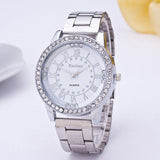 2019 Women Dress Watches Geneva Stainless Steel Watch Women Unisex Rhinestone Luxury Casual Men Quartz Wristwatch Relojes Mujer