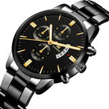 2019 Men Luxury Business Quartz Watches Stainless Steel Mens Military Waterproof Wristwatch Man Calendar Clock Shaarms Watch Hot