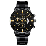 2019 Men Luxury Business Quartz Watches Stainless Steel Mens Military Waterproof Wristwatch Man Calendar Clock Shaarms Watch Hot