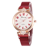 WJ-8567 luxe Simple Watch Women Classic Magnetic Buckle Watches Clock Rhinestone Bracelet Wrist Watches Quartz relogio feminino