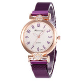 WJ-8567 luxe Simple Watch Women Classic Magnetic Buckle Watches Clock Rhinestone Bracelet Wrist Watches Quartz relogio feminino