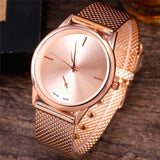 Relogio Feminino Women Luxury Watch Rose Gold Metal Mesh Band Stainless Steel Analog Quartz Wristwatch Minimalist Female Watches