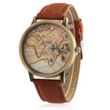 2017 New Fashion Global Travel By Plane Map Men Women Watches Casual Denim Quartz Watch Casual Sports Watches for Men kol saati