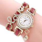 Fashion Women Multi-layer Bracelet Quartz Watch Alloy Crystal Love Letter Band Wristwatch Jewelry Gifts LXH