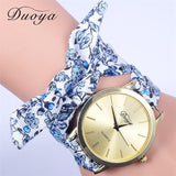 Fashion Women's Flower Star Bow Wristwatch Scarf Band Party Casual Watch relogio feminino Montre Femme Women Gift 328